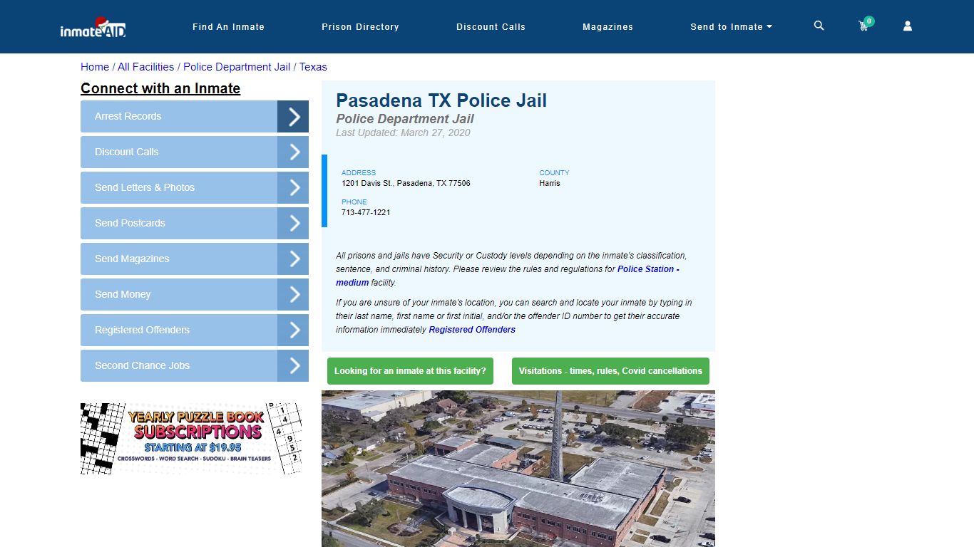 Pasadena TX Police Jail & Inmate Search - Pasadena, TX